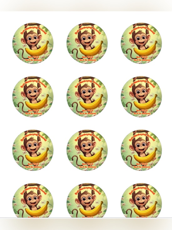 Other - Cute Monkey Stickers (24ct)